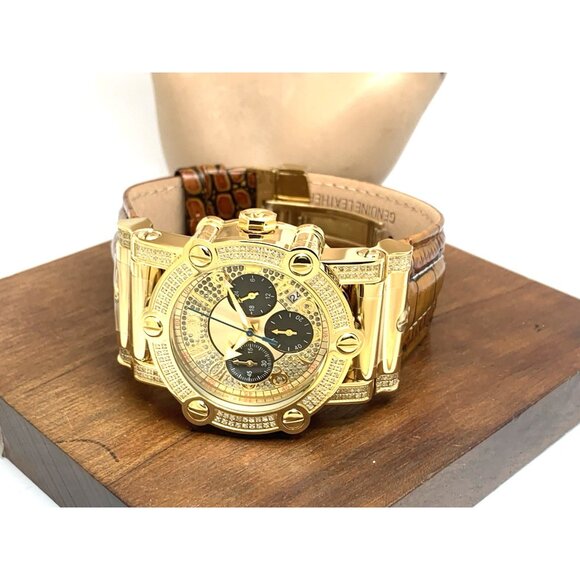 JBW Men's Watch JB6215-10C Phantom 10 YR Anniversary Diamond Quartz Gold Dial - Picture 9 of 15